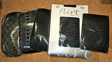 5x Opaque pattern tights. S/M bargain job lot black. Smart office NEW
