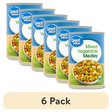  6 pack Great Value Mixed Vegetable Medley, Canned Mixed Vegetables, 14.5 oz Ca