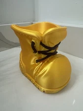 Omega Psi Phi, Gold Boot Planter, 5 inch Tall, Multi-Use Home Decor