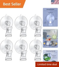 6 Pcs Aquarium Suction Cups with Clips, Aquarium Suction Cup Clips, Clear Pla...