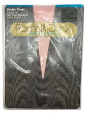Round The Clock Pantyhose Size B Pink Lady Control Top Cotton Triangle Sheer