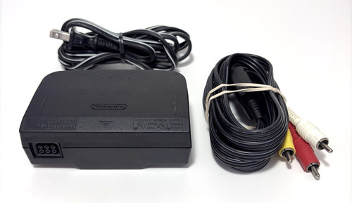 Nintendo 64 N64 OEM AC Power Cord Supply NUS-002 AC & OEM AV Cable Tested