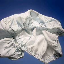 Round Vinyl Black White Fitted Tablecloth Table Cover Elastic Edge Marble Look