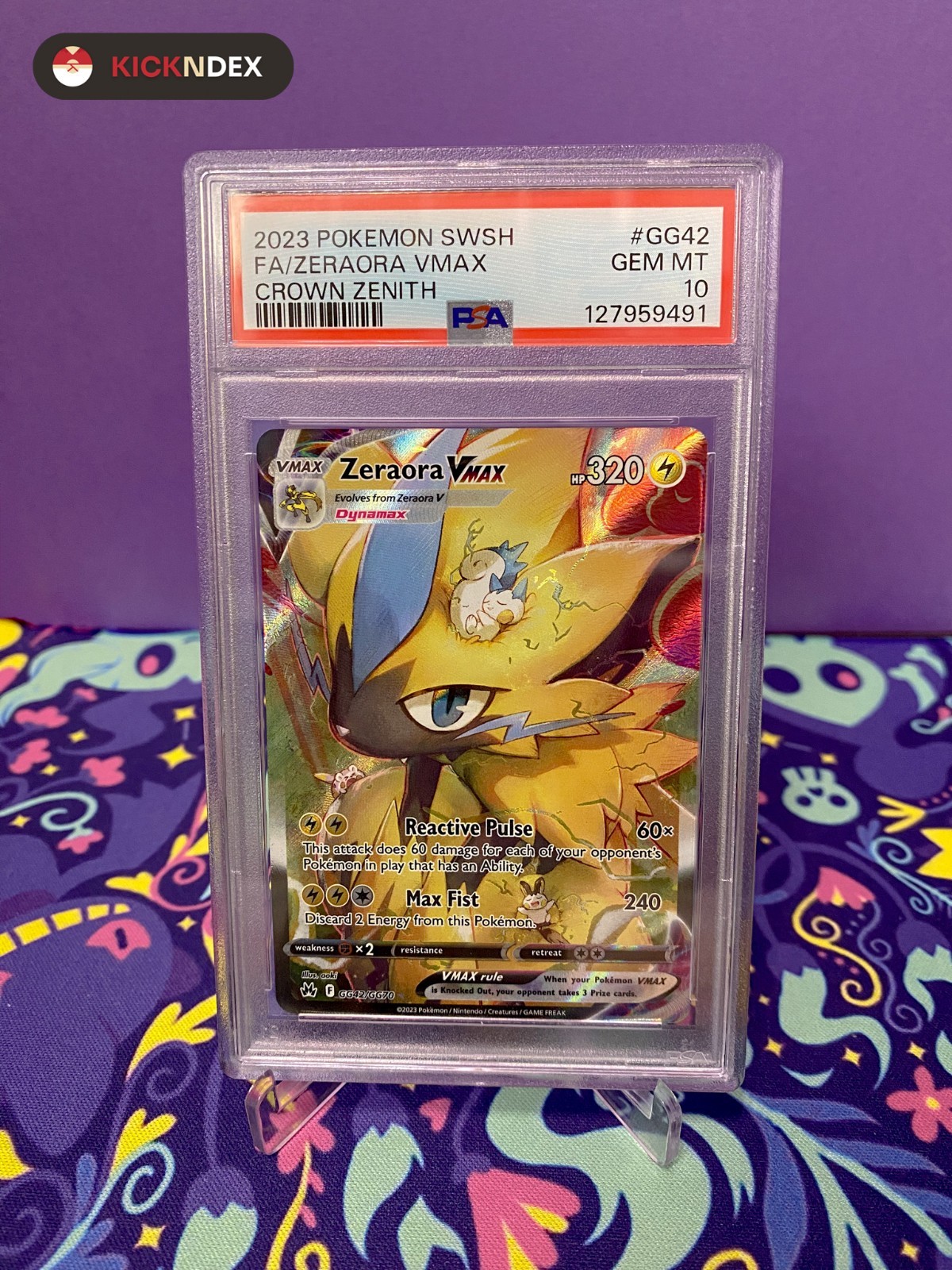 PSA 10 ⚡ Zeraora Vmax GG42 Pokemon Sword And Shield Crown Zenith 2023