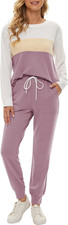 Two Piece Outfits for Women Long Sleeve Crewneck Pullover Tops and Pants Sweatsu
