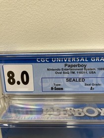 Paperboy Rare NES Sealed Blue Box Cgc 8,Graded Oval Seal Nintendo Wata Vga PSA