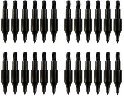 24 Pcs Steel 100 Grain Archery Arrow Field Points Field Tips - Practice Target