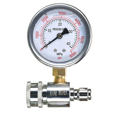 #ad Pressure Washer Gauge with 3 8 Inch Quick Connect Socket and Plug 6000 PSI New $28.92