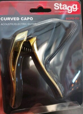 Stagg Curved Capo Acoustic Or Electric Guitar SCPX-CU GOLD NEW