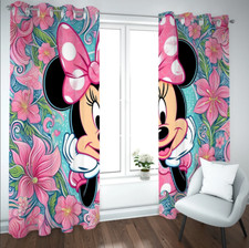 Girls Minnie Mouse Pink Blackout Curtains Bedroom Thermal Ring Top Eyelet Gift 5