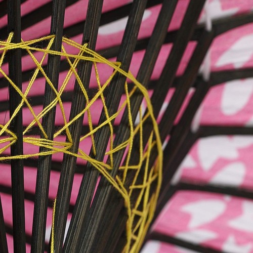 Japanese paper umbrella WAGASA Pink Sakura handcraft bamboo-frame from japan - Picture 7 of 9