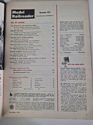 Model Railroader Magazine November 1973 - Picture 2 of 2