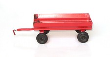 Vintage Metal Toy Utility Farm Trailer, Red, 5  L