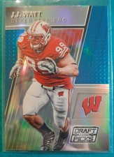 2016 PRIZM DRAFT PICKS PRIZMS BLUE J.J. WATT #43 UNIVERSITY OF WISCONSIN