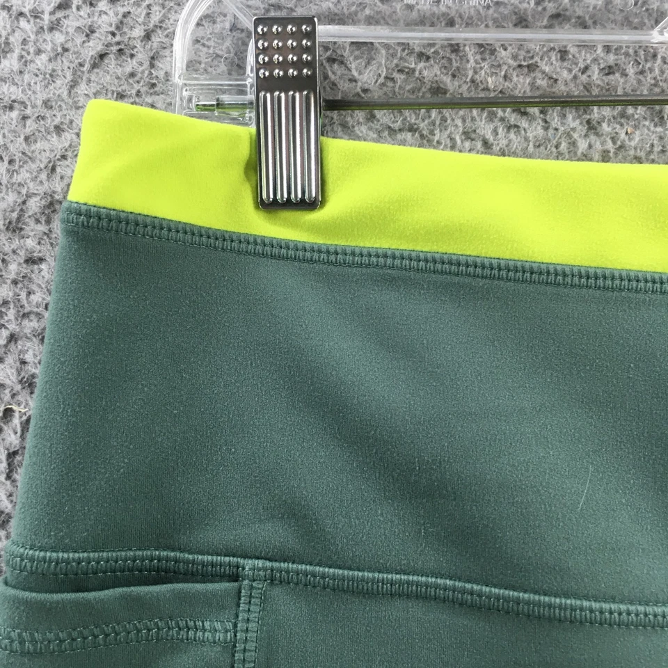 Leggings Reebok Capri para mujer XL (real 33x24) verde tiro alto cintura elástica Foto 3 de 4