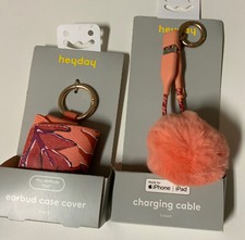    Heyday Faux Leather Earbud Case Cover for AirPods Pro  charging cable   