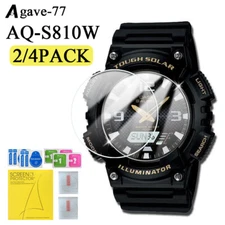 2PCS/4PCS HD Clear Screen Protector Tempered Glass For Casio AQ-S810W