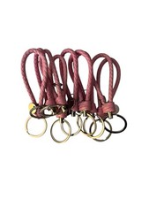 9 Pink Leather Wrist Lanyard for Keys, Key Chains ID Badges Card Wallet Phone