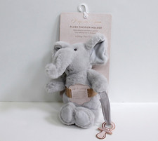 SL Home Fashions Keep Me Close Gray Elephant Plush Lovey Pacifier Holder 10" NWT