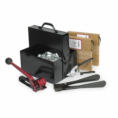 NEW Steel Strapping Kit: Fits 3/4 in Strap Wd, 0.02 in Thick, 1,765 lb Break Str