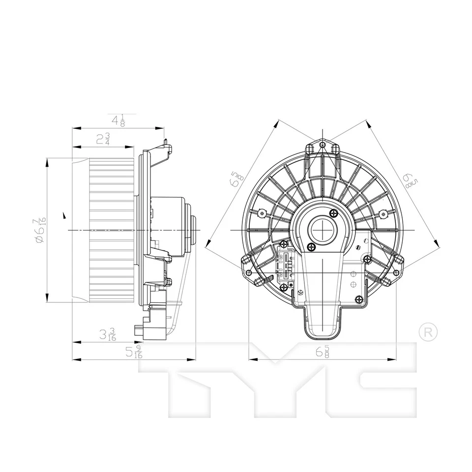 Motor soplador delantero para Ram 1500 2014-2018 TYC 863XJ43 2015 2016 2017 Foto 2 de 4