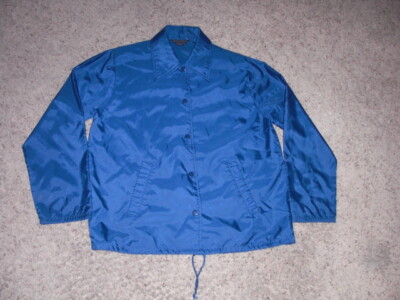 Vintage 80s JC PENNEY blue snap button nylon WINDBREAKER