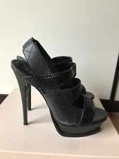 YSL Yves Saint Laurent Tribute sandali con plateau décolleté pelle nero 40