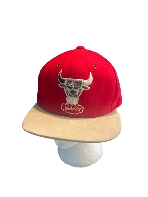 Mitchell Ness Chicago Bulls Windy City Red Tan Adjustable