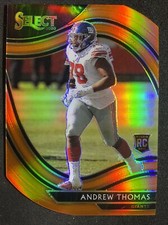 2020 Panini Select #387 Andrew Thomas Field Level RC Orange Die Cut - NY Giants