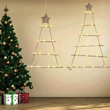 Christmas Wall Hanging Tree Pre Lit Ladder LED Rustic Light Up Xmas Decor