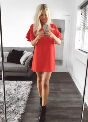 Zara Red Frill Sleeve Dress P S Small UK 8 | eBay Zara Red Frill Sleeve Dress P S Small UK 8 | eBay