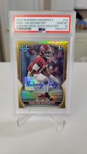 2022 Bowman University Kool aid Mckinstry 1st Auto Gold Ref /50 PSA 10 Pop 1