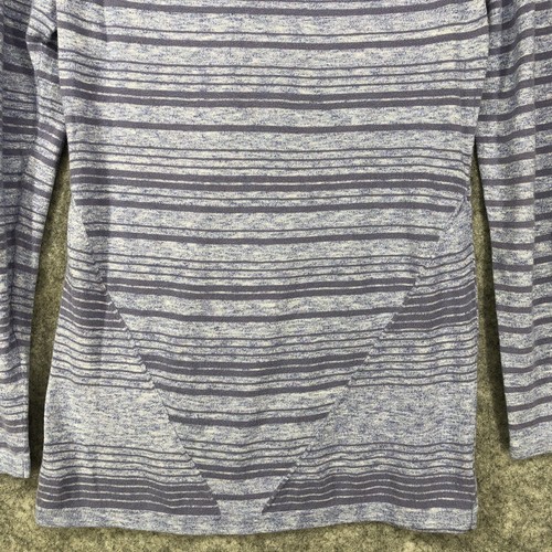 Athleta Top Women's Small Purple Knit Sweater Hood Striped 1/4 Zip Long Sleeve - Picture 8 of 14