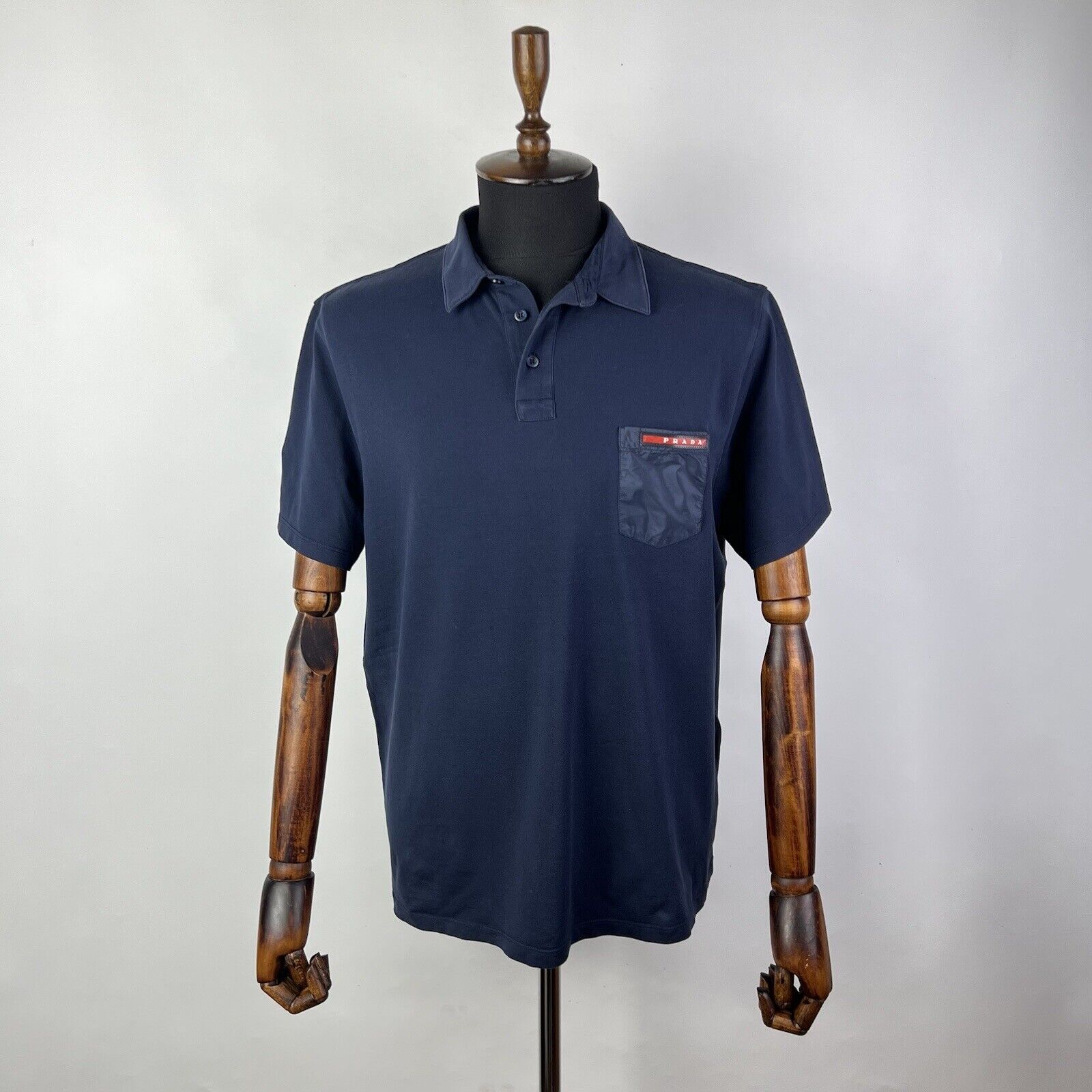 Prada Milano Blue Polo T Shirts Size M/L Retro logo on the chest in Romania | eBay