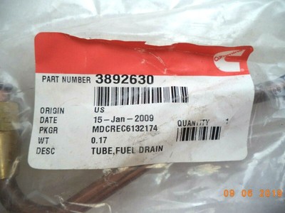 Cummins Fuel Supply Drain Tube 3892630 for sale online | eBay