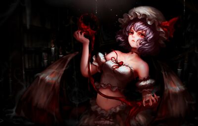 Anime girls touhou blood wings remilia scarlet fantasy Playmat Game Mat Desk