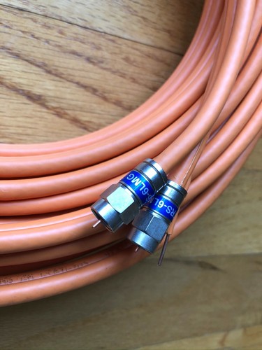 RG6 RG-6 Direct Burial Dual Twin Coaxial Video Cable In/Outdoor w Ground Mssnger - Picture 8 of 11