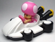 2022 NINTENDO MCDONALD'S MARIO KART TOADETTE WHITE & PINK 2 7/8" TOY RACE CAR