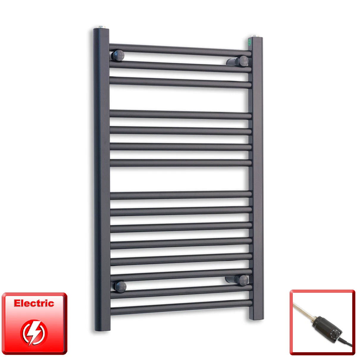 800mm High 450mm Wide Flat Black Pre-Filled Electric Heated Towel Rail  Radiator | eBay