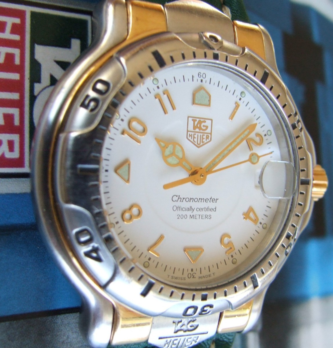 TAG HeUeR Men Classic 6000 CHRONOMETER Watch~WH5151~18K Gold