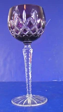 Purple AJKA Hungary Crystal ARABELLA Wine Hock Cut Clear Glass 8.25" New w Label