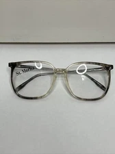 VTG NOS Grey Fade & Silver Armed Oversize Glasses Frames Demo Lenses 56-18-140