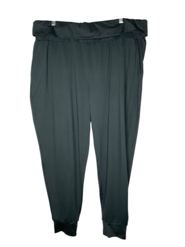 Denim & Co. Comfort Zone Jersey Foldover Waist Joggers A469368 Gray Size XL
