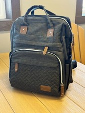 Baby Diaper Bag Backpack Changing Station Portable Crib Dark Green - Derjunstar