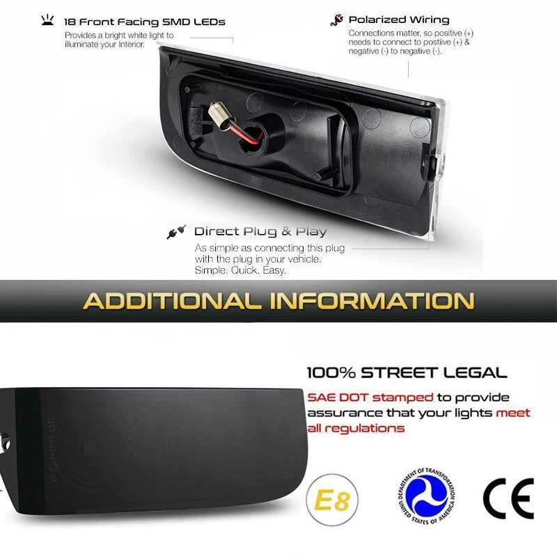 Land Rover Range Rover L322 2003-2012 Rear Tail LED License Plate Lights — 第 4/4 张图片