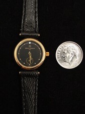 Lady's Watch Michel Herbelin Gold Leather ETA Swiss 11 Jewel NOS 1980s France