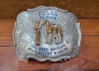 PCQHA Reserve Cal Bred 1983 Western Pleasure Sterling Belt Buckle ''Rodeo 