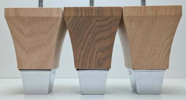 4x Multiyork Hard Wooden Furniture Tapered Sofa Chair Feet Leg Solid Chrome  M8