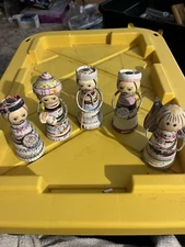 Handmade Paper Wrapper Figurine 5 Different Pieces 4 Inches Tall