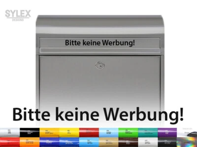 SYLEXDESIGNS Bitte keine Werbung! Aufkleber 2xSticker Briefkasten Haustür 10/15/20/25/30cm